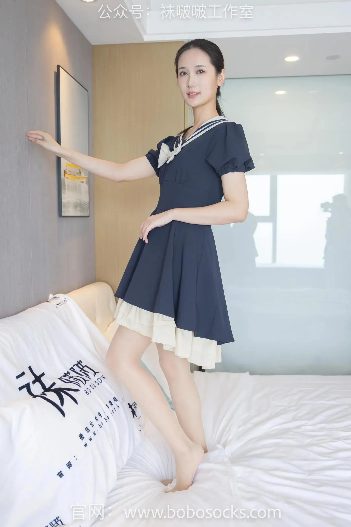[BoBoSocks袜啵啵]NO.107 小安-平底鞋、白棉袜、肉丝 [140P]插图9